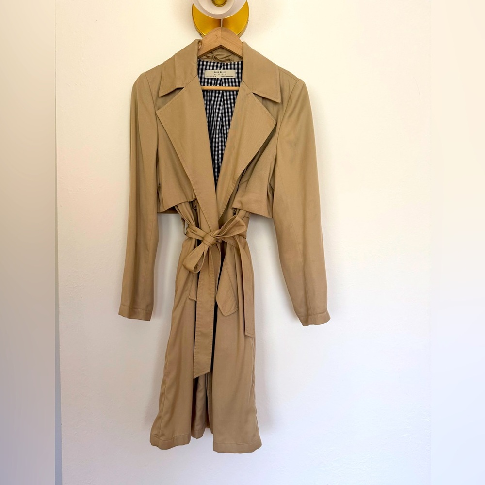 Zara - Beige Women's Trench Coat - Size Medium